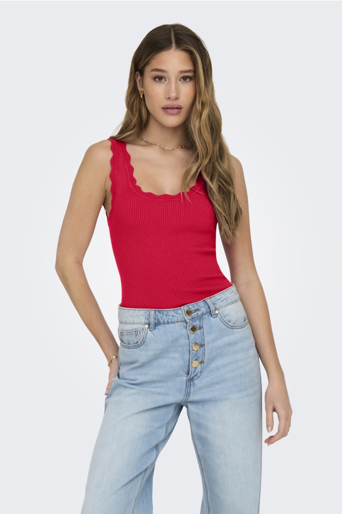 JDYNANNA S/L SCALLOP EDGE TOP KNT N 15290585 SKI PATROL